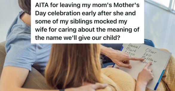 couple looking at list of baby names