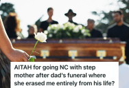 Woman Feels Hurt That Her Stepmother Didn’t Include Any Personal Photos Of Her At Her Dad’s Funeral, So She’s Thinking About Going No Contact
