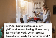 Woman Always Has Dinner Ready When Her Girlfriend Gets Home From Work, But Her Girlfriend Gets Home Before Her And She Ends Up Eating Dinner Alone