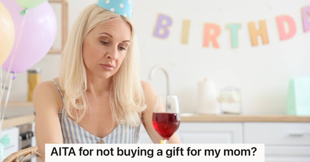 sad woman with party hat and glass of wine on her birthday