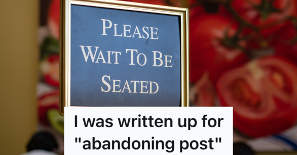 sign in restaurant that reads "please wait to be seated"