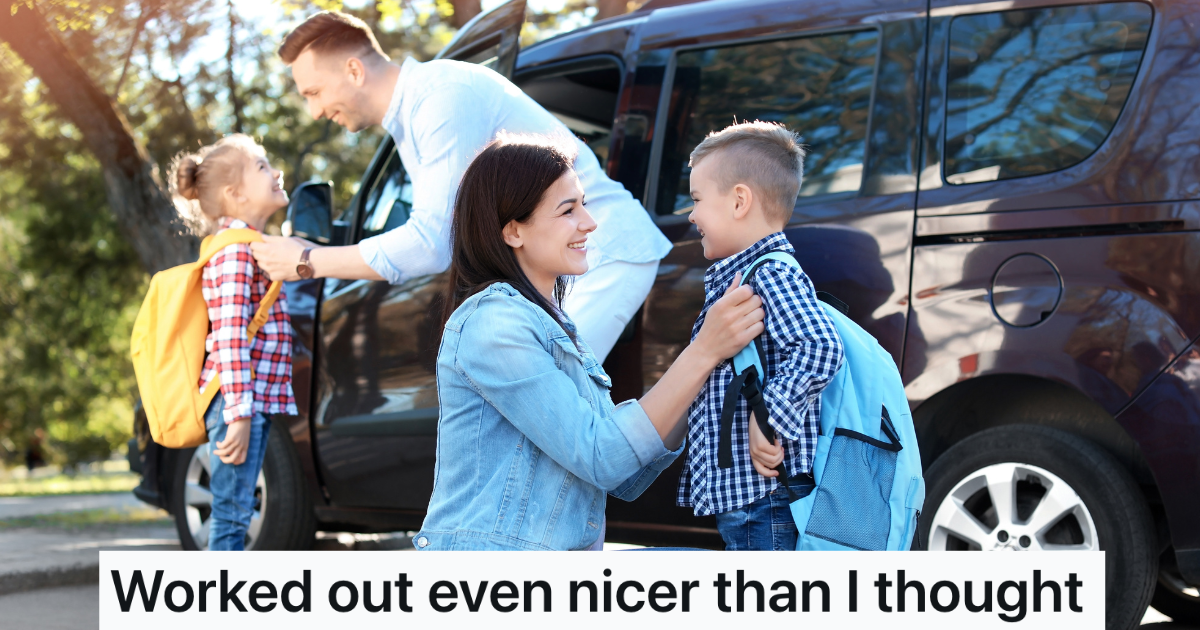 parents taking their kids to school