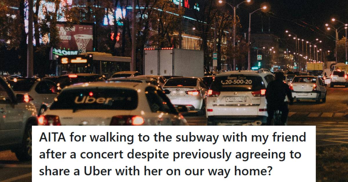 Crowd of cars, including Ubers, waiting to get away from a concert