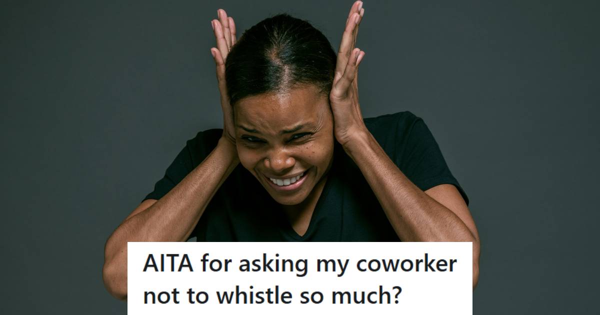 Woman covering her ears because she is autistic and can't stand the sound