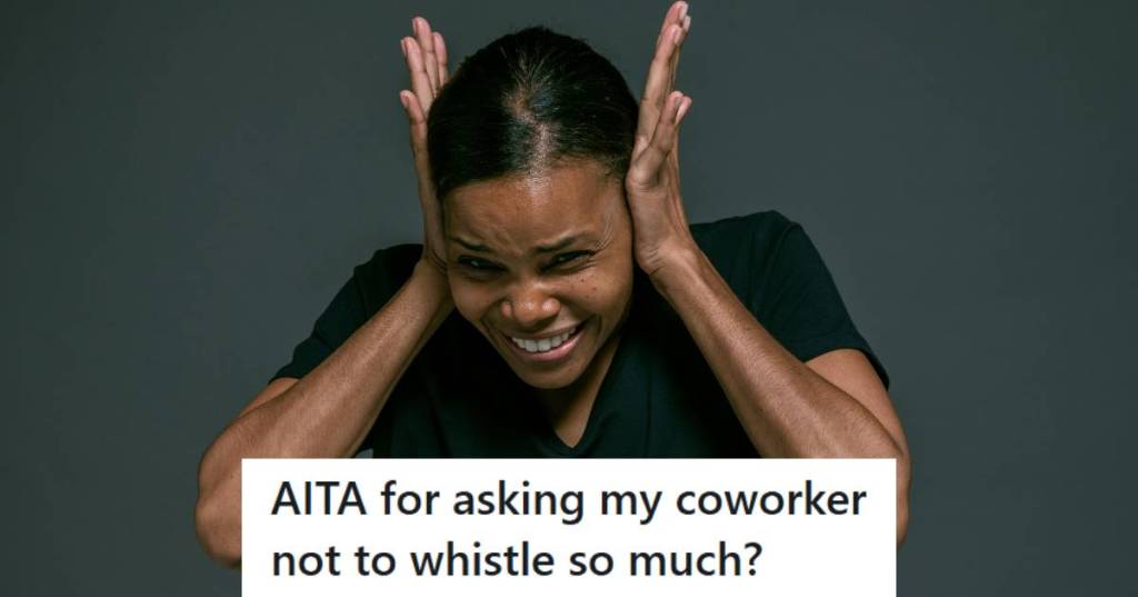 Woman covering her ears because she is autistic and can't stand the sound