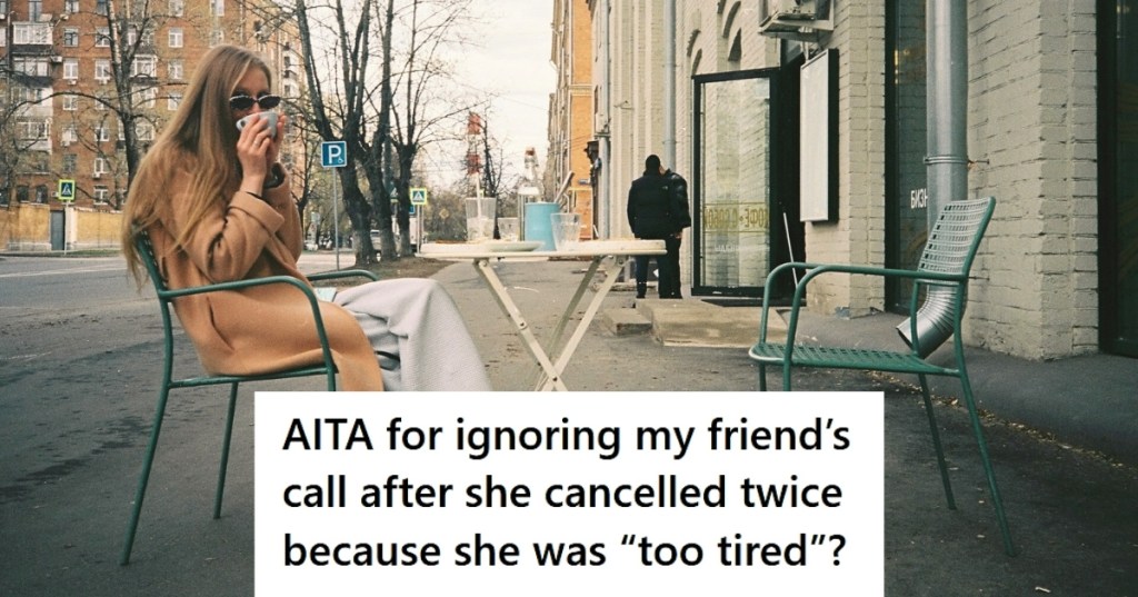 Woman sitting alone at cafe outside