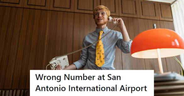 Young man answering his house phone and playing pranks on the callers