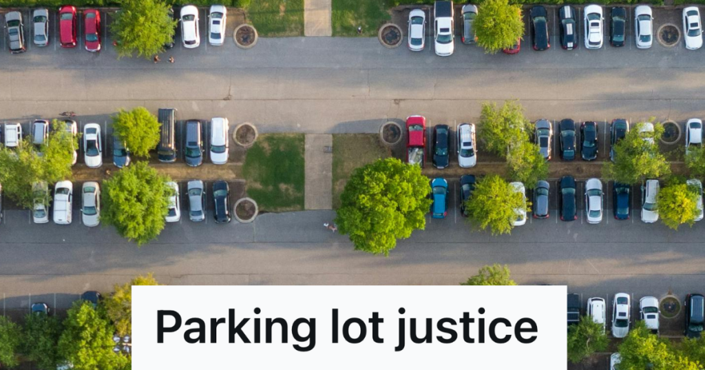 aerial view of parking lot