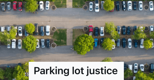 aerial view of parking lot