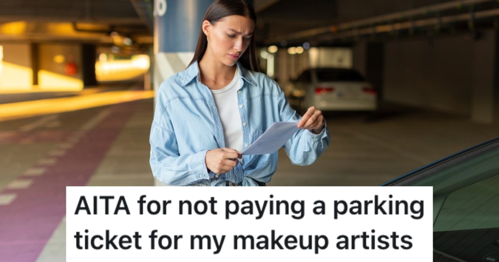 woman with a parking ticket