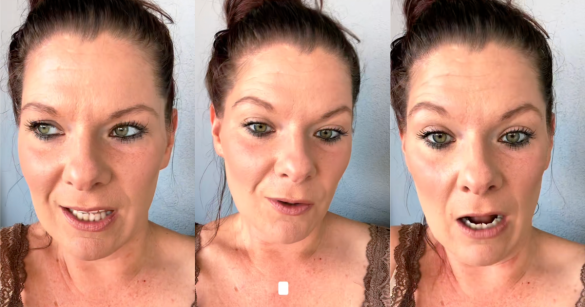 woman talking about cruises