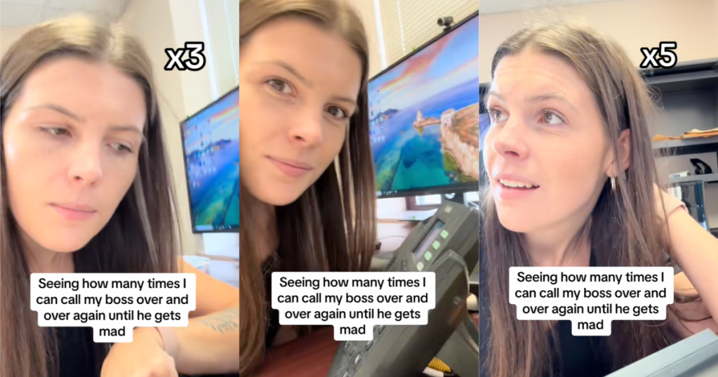 woman calling her boss