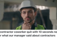Contract Workers Were Fired By A Rude Manager Without Notice, So A Contractor Who Had Another Job Lined Up Didn’t Give Any Notice Before His Last Day