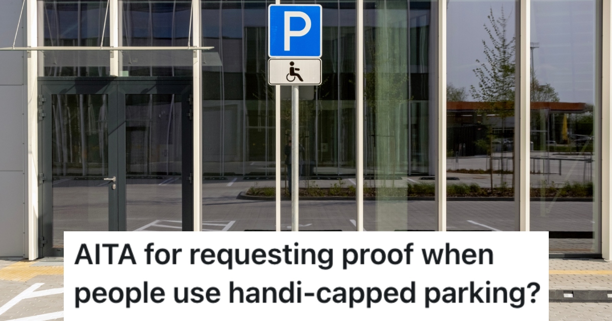 handicapped parking spot in parking lot
