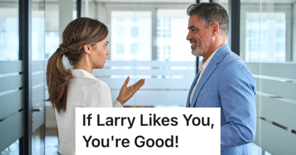 two workers in an office