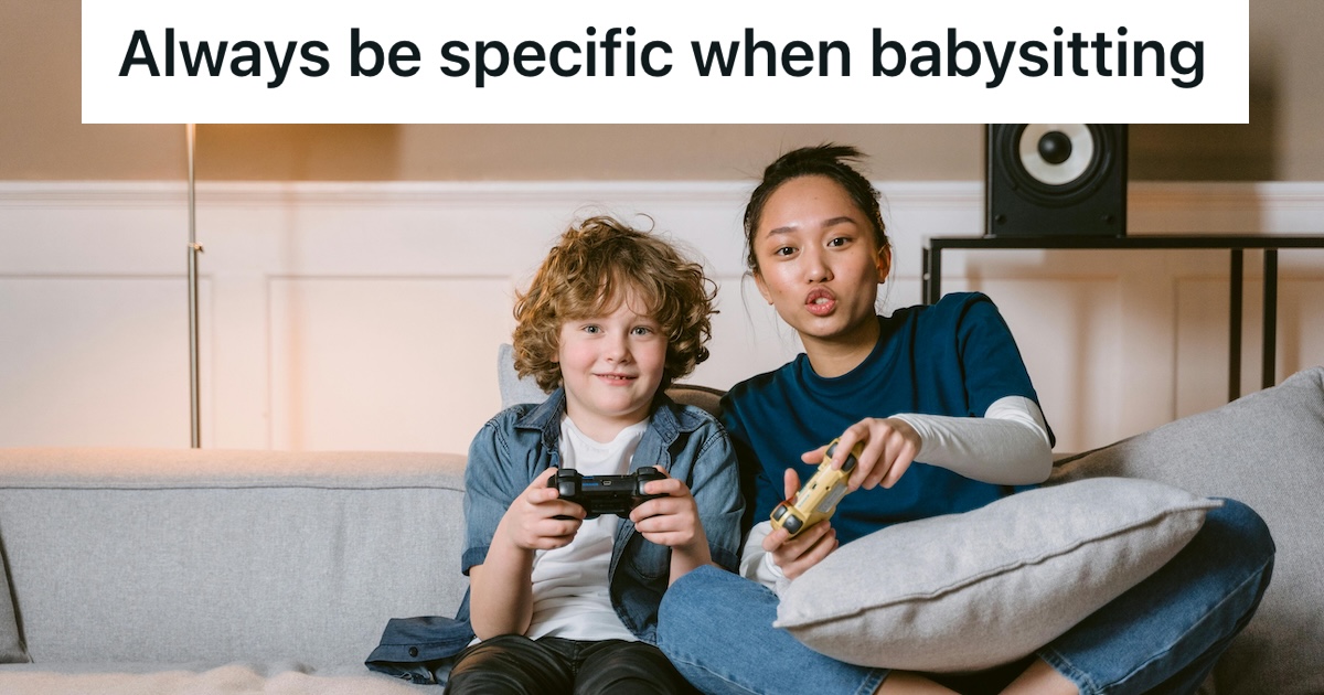 Woman and boy playing video games