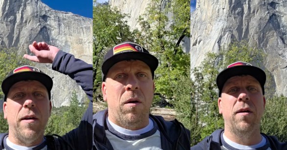 man talking in yosemite