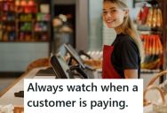 A Customer Kept Trying To Cancel A Transaction And Pay A Lower Amount, But The Cashier Had To Grab Her Items And Call Her Out