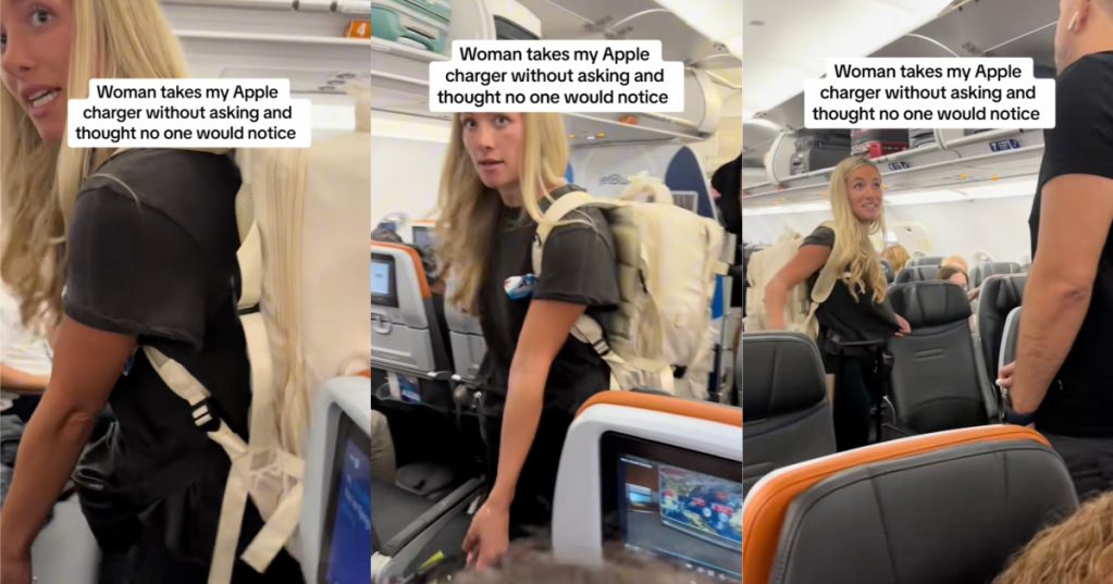 woman on a plane