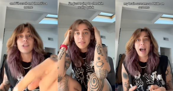 woman talking to tiktokkers