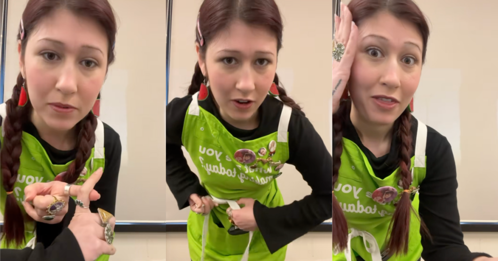 woman talking about her job