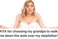 A Bride-to-Be Has Never Been Very Close With Her Stepfather, So She Asked Her Beloved Grandfather To Walk Her Down The Aisle