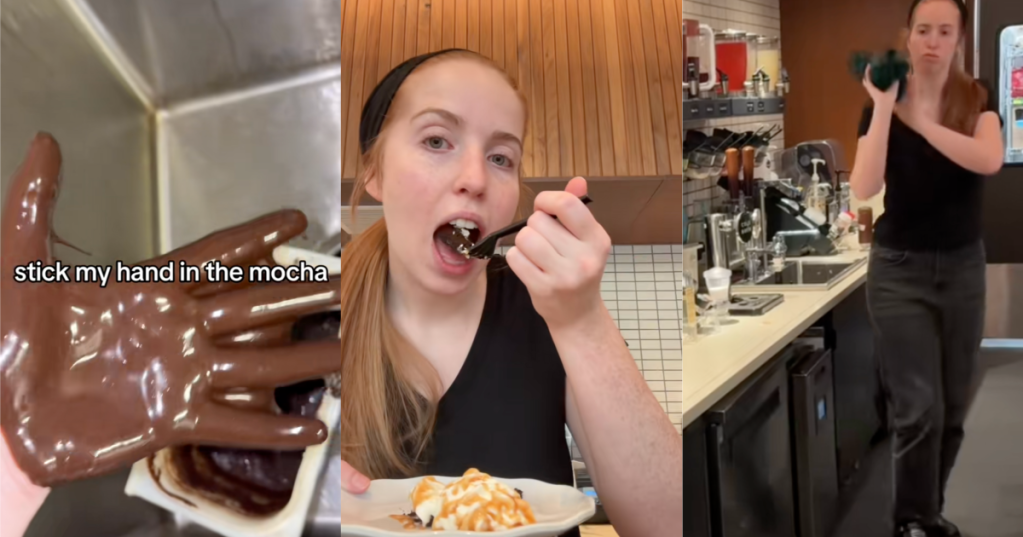 woman at a starbucks store