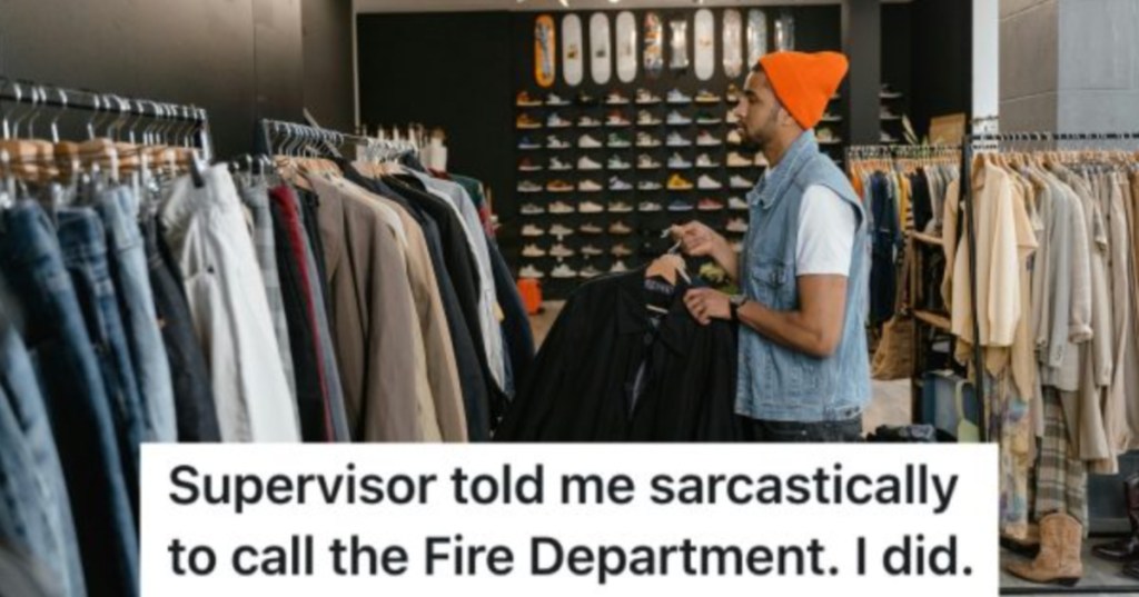 man browsing clothing store