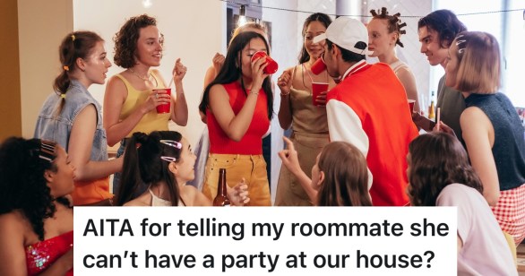 roommates having a college party