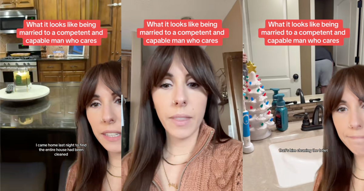 woman talking about her husband