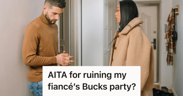 couple arguing in front of the door