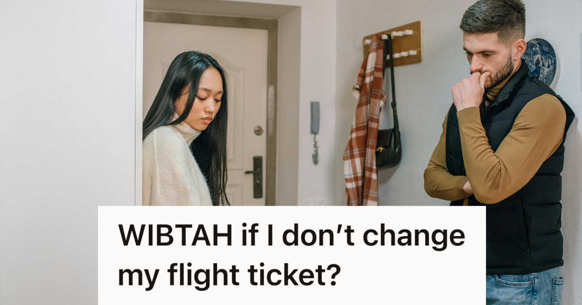 couple having an argument by the front door