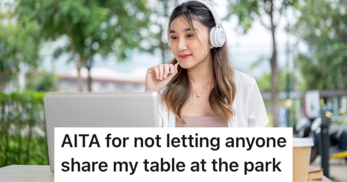 woman at a park bench