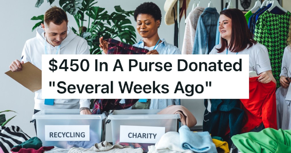 people sorting charity donations