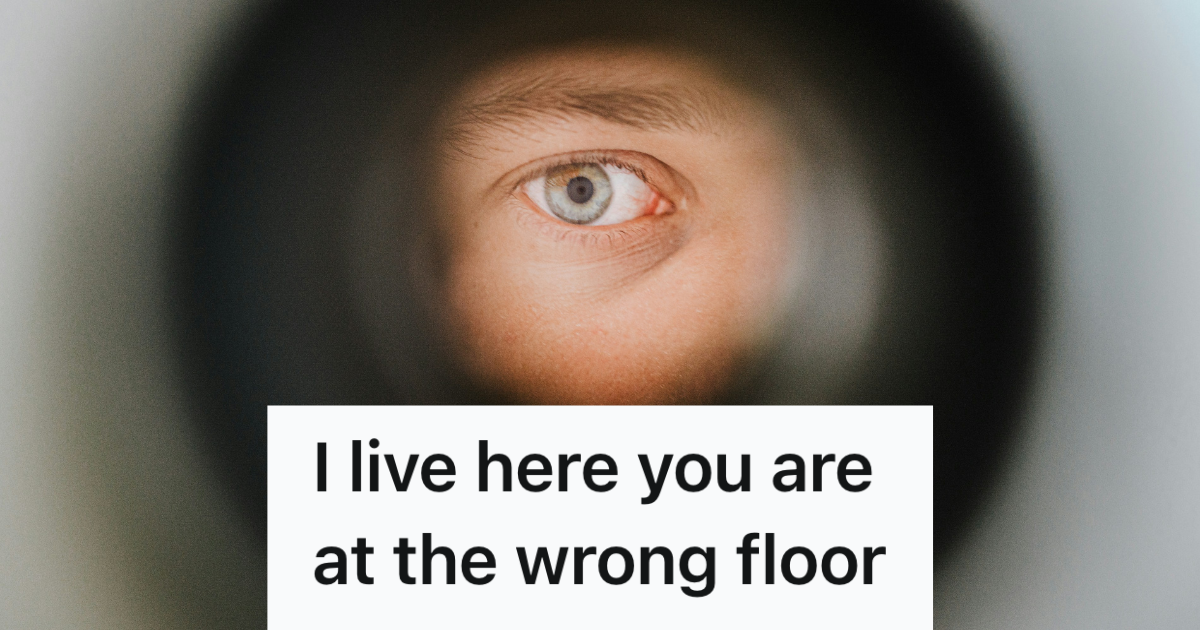 eye looking through a peephole