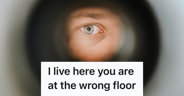 eye looking through a peephole