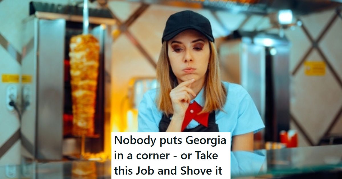 Unhappy fast food worker