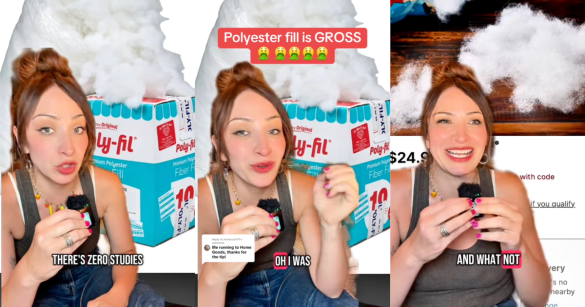 woman talking about plastics