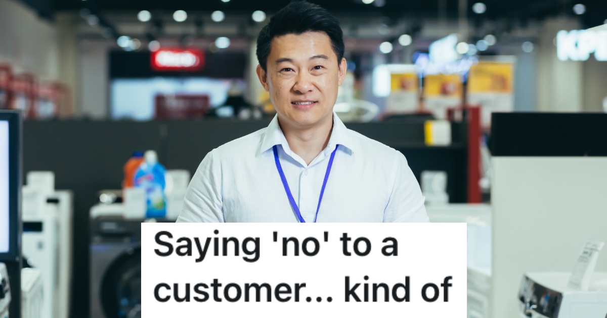 man in an electronics store