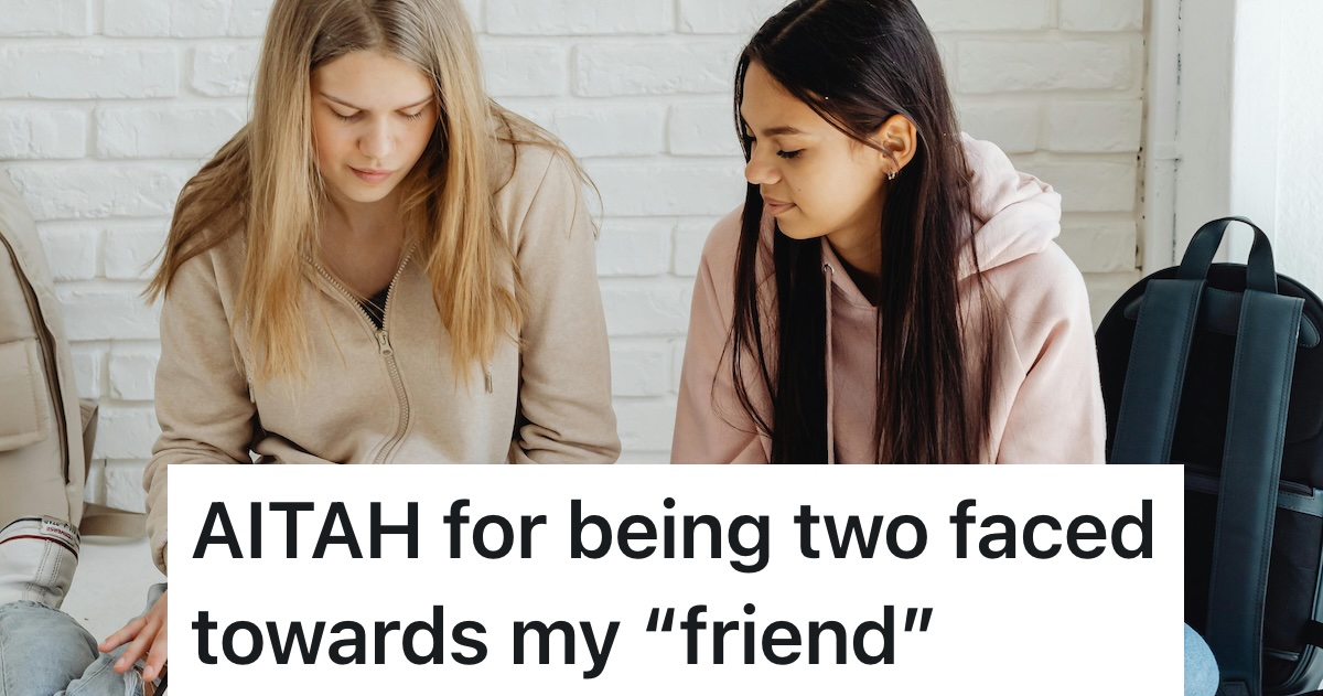 two teen girls sitting talking to each other
