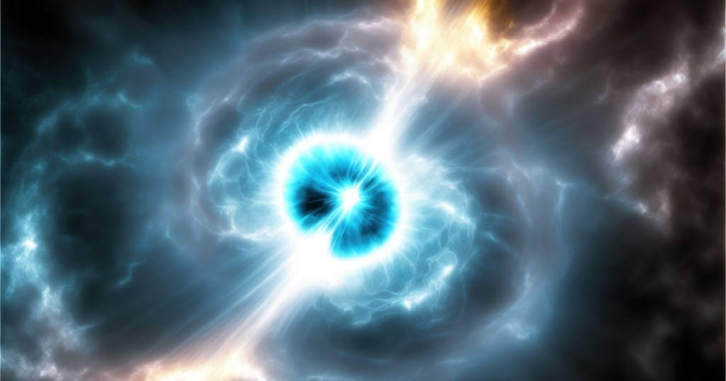 Depiction of a gamma ray burst