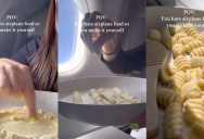A Chef Made A Pasta Meal From Scratch On An Airplane