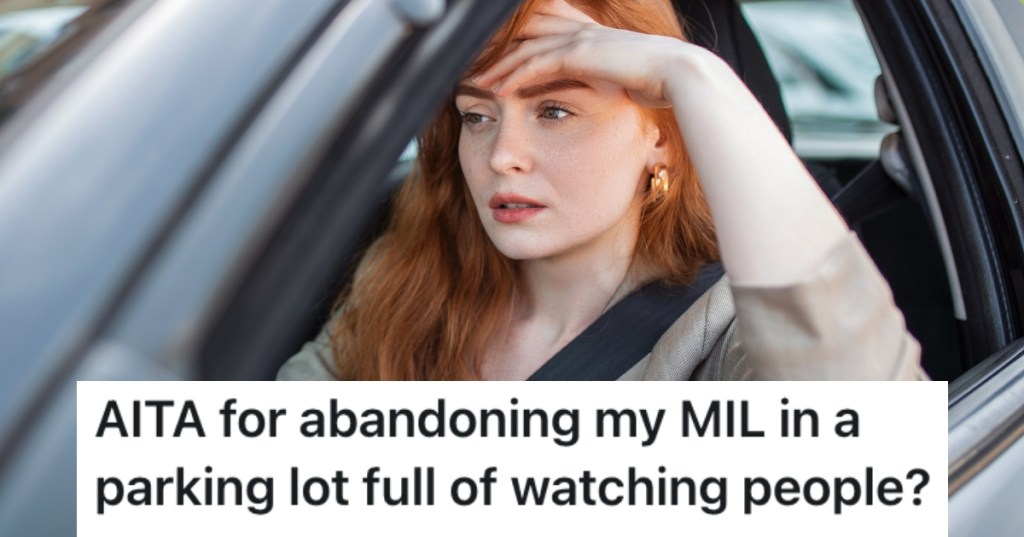 woman sitting in her car