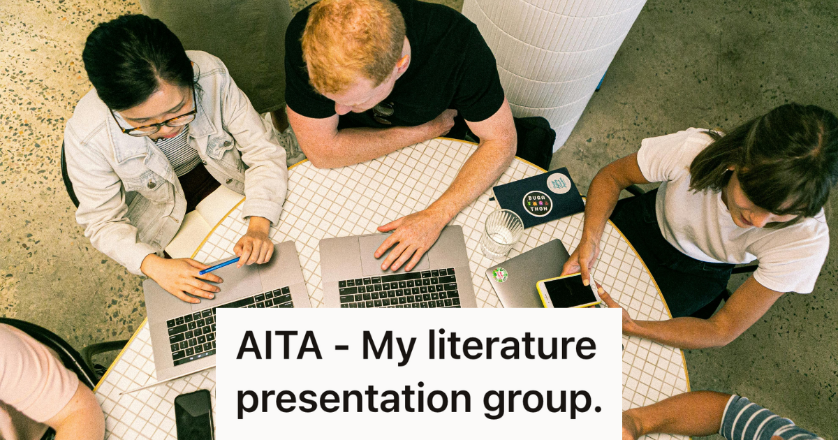 group of students doing a group project