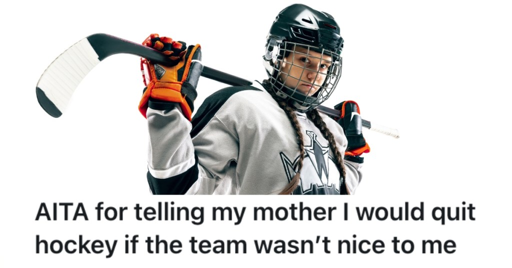 young female hockey player