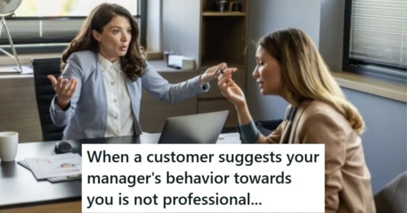Woman boss yelling at employee