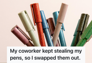 Woman’s Coworker Kept Stealing Her Pens, So She Swapped Them With Disappearing Ink And Taught Him A Hilarious Lesson