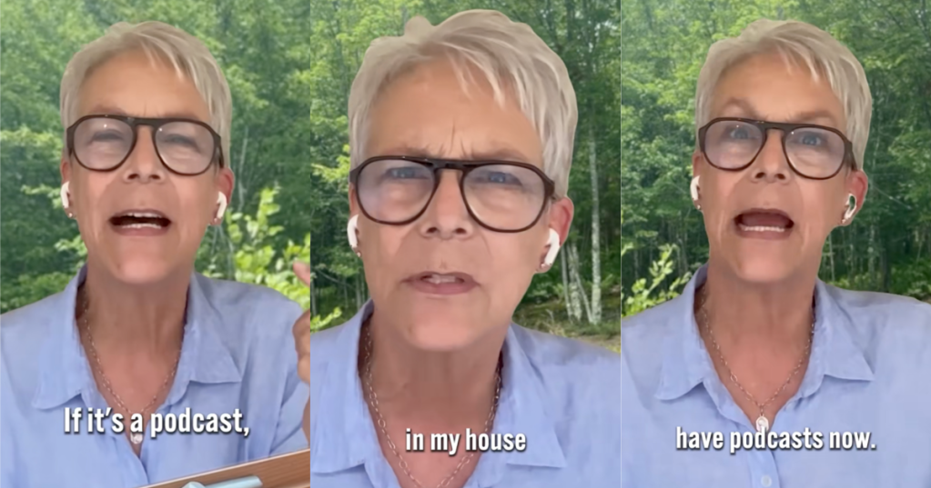 jamie lee curtis talking about podcasts