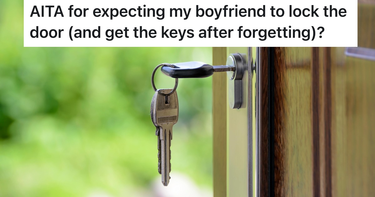 keys turning in a door 