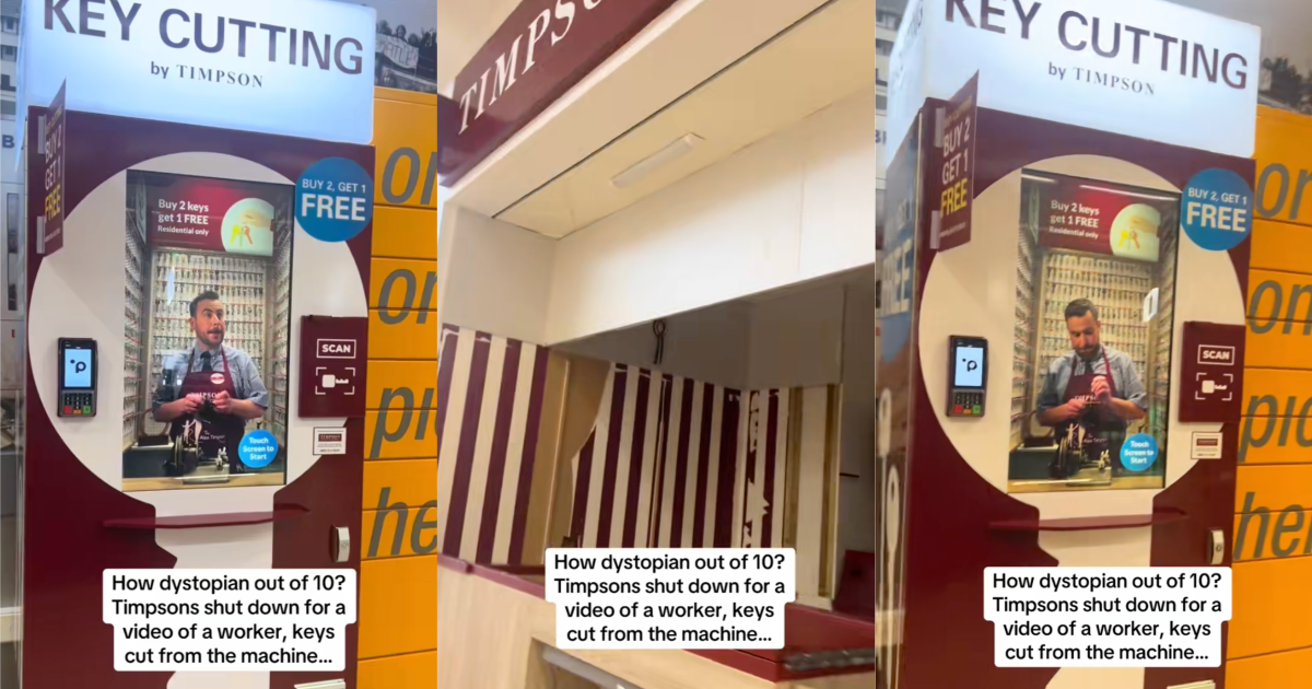 A Shopper Saw A Timpson Key Kiosk That Is Now Run Without Employees a key cutting store